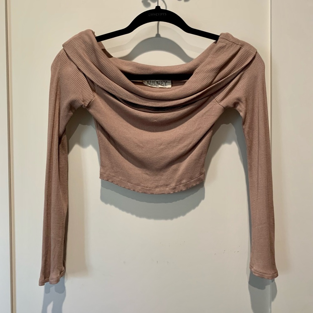 Audrey 3 + 1 Long Sleeve Crop Top Blouse